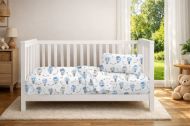 Κατωσέντονο Με Λάστιχο bebe The Floating Zoo 596 0,70X1,40X0,15 White-Blue 100% Cotton