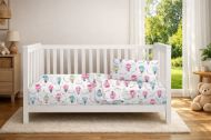 Κατωσέντονο Με Λάστιχο bebe The Floating Zoo 597 0,70X1,40X0,15 White-Pink 100% Cotton