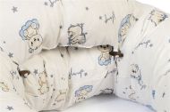 Μαξιλάρι Εγκυμοσύνης - Θηλασμού 2 σε 1 bebe Bears Nest 03 155x35x20 White-Sky Blue 100% Cotton