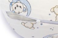 Μαξιλάρι Εγκυμοσύνης - Θηλασμού 2 σε 1 bebe Bears Nest 03 155x35x20 White-Sky Blue 100% Cotton