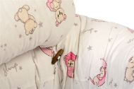 Μαξιλάρι Εγκυμοσύνης - Θηλασμού 2 σε 1 bebe Bears Nest 04 155x35x20 White-Pink 100% Cotton