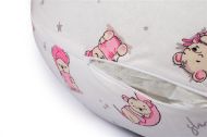 Μαξιλάρι Εγκυμοσύνης - Θηλασμού 2 σε 1 bebe Bears Nest 04 155x35x20 White-Pink 100% Cotton