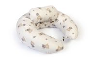 Μαξιλάρι Εγκυμοσύνης - Θηλασμού 2 σε 1 bebe Bears Nest 05 155x35x20 White-Grey 100% Cotton