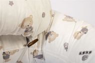 Μαξιλάρι Εγκυμοσύνης - Θηλασμού 2 σε 1 bebe Bears Nest 05 155x35x20 White-Grey 100% Cotton