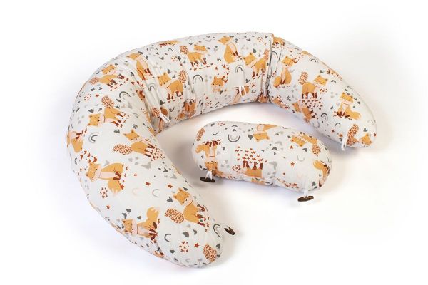 Μαξιλάρι Εγκυμοσύνης - Θηλασμού 2 σε 1 bebe Cute Fox 02 155x35x20 White-Beige 100% Cotton