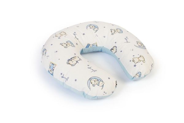 Μαξιλάρι Θηλασμού bebe Bears Nest 03 60x50x15 White-Sky Blue 100% Cotton