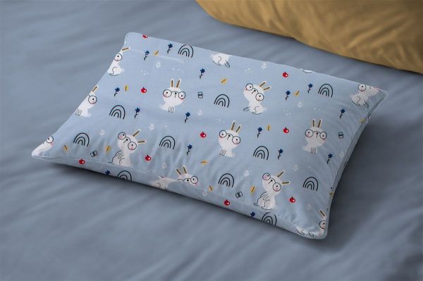 Μαξιλαροθήκη Εμπριμέ bebe Rabbit Garden 584 35X45 Sky Blue 100% Cotton
