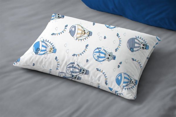 Μαξιλαροθήκη Εμπριμέ bebe The Floating Zoo 596 35X45 White-Blue 100% Cotton