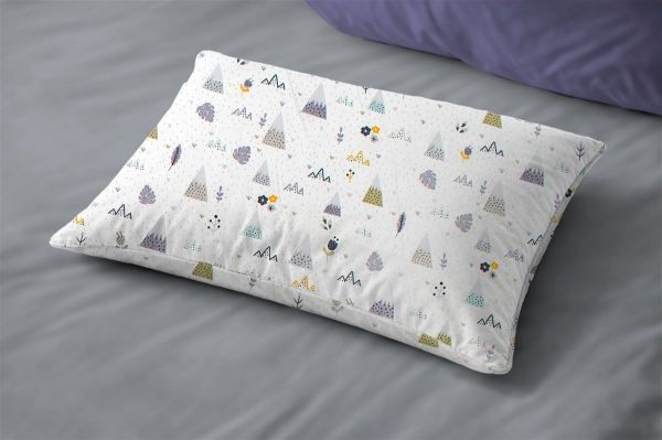 Μαξιλαροθήκη Εμπριμέ bebe Whimsical Mountainside 588 35X45 White-Grey 100% Cotton