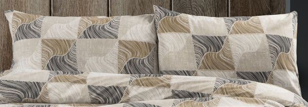 Μαξιλαροθήκη Εμπριμέ Κλεοπάτρα 609 50X70 Beige-Black 70/30 Cott/Pol