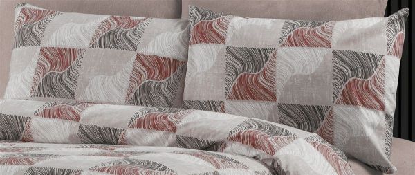 Μαξιλαροθήκη Εμπριμέ Κλεοπάτρα 611 50X70 Red-Black 70/30 Cott/Pol