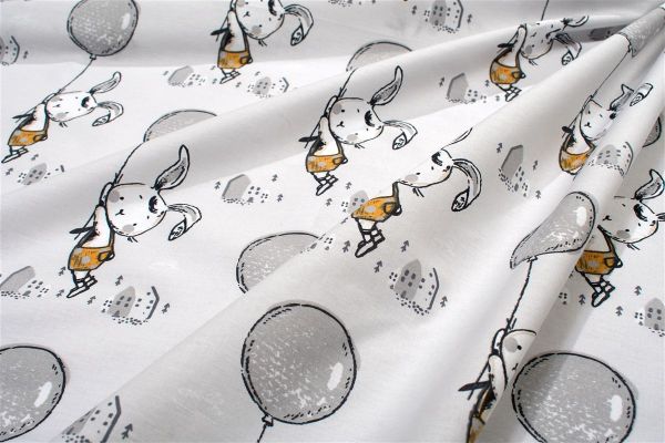 Πάνα Χασέ bebe Floating Bunny 715 80X80 Grey 100% Cotton