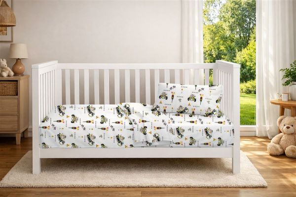Πάπλωμα Εμπριμέ bebe Animal Grand Prix 590 120X160 White-Olive 100% Cotton