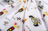 Πάπλωμα Εμπριμέ bebe Animal Grand Prix 590 120X160 White-Olive 100% Cotton