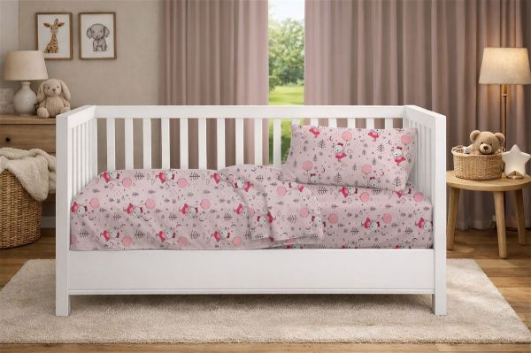 Πάπλωμα Εμπριμέ bebe Ballerina Bear 598 120X160 Pink 100% Cotton