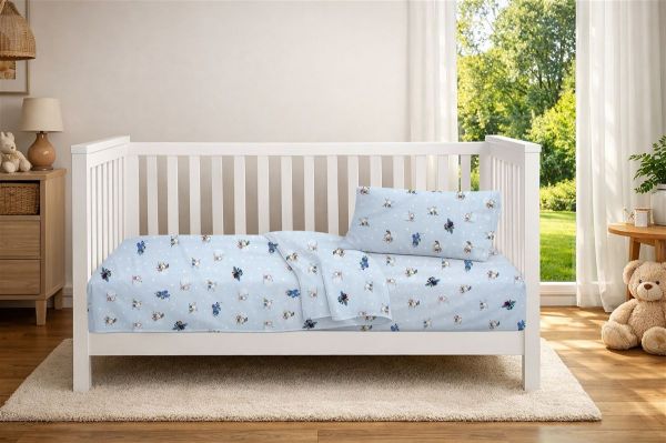 Πάπλωμα Εμπριμέ bebe Bears Playtime 591 120X160 Sky Blue 100% Cotton