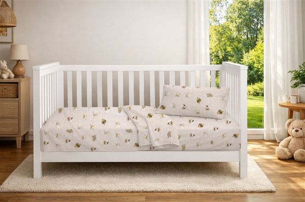 Πάπλωμα Εμπριμέ bebe Bears Playtime 592 120X160 Beige 100% Cotton