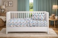 Πάπλωμα Εμπριμέ bebe Big Cats 28 120X160 Light Aqua 100% Cotton