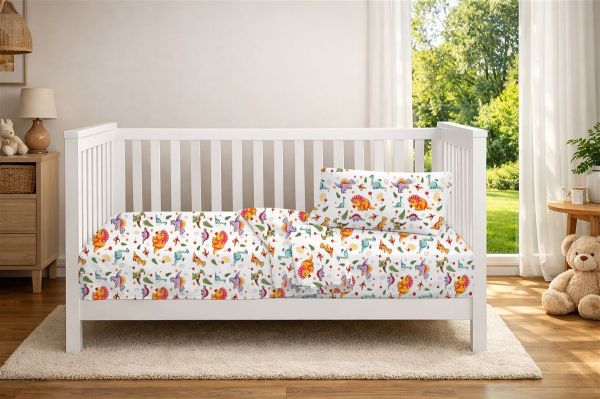 Πάπλωμα Εμπριμέ bebe Dinosaur 520 120x160 White-Orange 100% Cotton