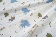Πάπλωμα Εμπριμέ bebe Happy Safari 711 120X160 White-Sky Blue 100% Cotton