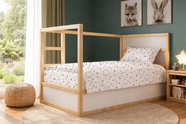 Πάπλωμα Εμπριμέ kids Whimsical Mountainside 588 160X240 White-Grey 100% Cotton