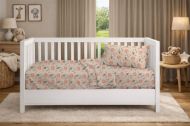 Παπλωματοθήκη Εμπριμέ bebe Floating Bunny 714 120X160 Beige-Salmon 100% Cotton