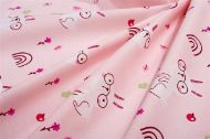 Παπλωματοθήκη Εμπριμέ kids Rabbit Garden 585 160X240 Pink 100% Cotton