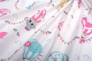 Παπλωματοθήκη Εμπριμέ kids The Floating Zoo 597 160X240 White-Pink 100% Cotton