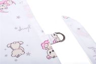 Ποδιά Θηλασμού bebe Bears Nest 04 105x70 White-Pink 100% Cotton