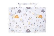 Ποδιά Θηλασμού bebe Rainbow 01 105x70 White-Grey 100% Cotton