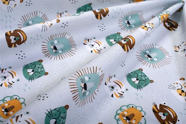 Σεντονάκι Λίκνου bebe Big Cats 28 80X110 Light Aqua 100% Cotton