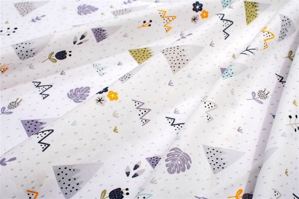 Σεντονάκι Λίκνου bebe Whimsical Mountainside 588 80X110 White-Grey 100% Cotton