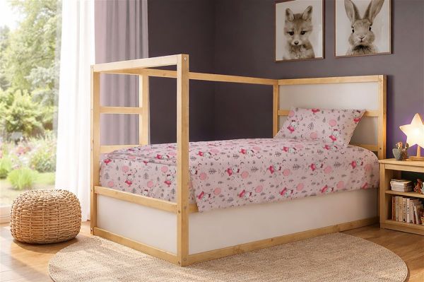 Σεντόνια Εμπριμέ Σετ 2 τεμ kids Ballerina Bear 598 160X240 Pink 100% Cotton