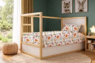 Σεντόνια Εμπριμέ Σετ 2 τεμ kids Dinosaur 520 160x240 White-Orange 100% Cotton