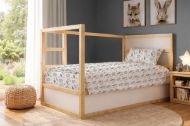 Σεντόνια Εμπριμέ Σετ 2 τεμ kids Floating Bunny 715 160X240 Grey 100% Cotton