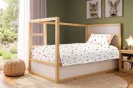 Σεντόνια Εμπριμέ Σετ 2 τεμ kids Happy Safari 712 160X240 White-Pink 100% Cotton