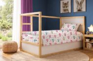 Σεντόνια Εμπριμέ Σετ 2 τεμ kids The Floating Zoo 597 160X240 White-Pink 100% Cotton