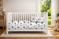 Σεντόνια Εμπριμέ Σετ 3 τεμ bebe Animal Grand Prix 589 120X160 White-Blue 100% Cotton