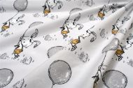 Σεντόνια Εμπριμέ Σετ 3 τεμ bebe Floating Bunny 715 120X160 Grey 100% Cotton