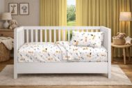 Σεντόνια Εμπριμέ Σετ 3 τεμ bebe Giraffe 599 120X160 White-Orange 100% Cotton
