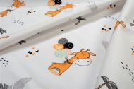 Σεντόνια Εμπριμέ Σετ 3 τεμ bebe Giraffe 599 120X160 White-Orange 100% Cotton