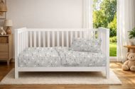 Σεντόνια Εμπριμέ Σετ 3 τεμ bebe Rabbit Garden 586 120X160 Grey 100% Cotton