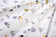 Σεντόνια Εμπριμέ Σετ 3 τεμ bebe Whimsical Mountainside 588 120X160 White-Grey 100% Cotton