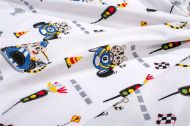 Σεντόνια Εμπριμέ Σετ 3 τεμ kids Animal Grand Prix 589 160X240 White-Blue 100% Cotton