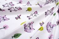 Σεντόνια Εμπριμέ Σετ 3 τεμ kids Baby Foxes 594 160X240 White-Pastel Lilac 100% Cotton