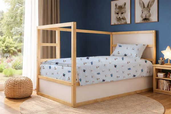 Σεντόνια Εμπριμέ Σετ 3 τεμ kids Bears Playtime 591 160X240 Sky Blue 100% Cotton