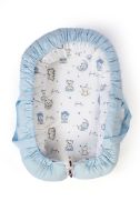 Φωλιά Ύπνου bebe Bears Nest 03 85x60x15 White-Sky Blue 100% Cotton