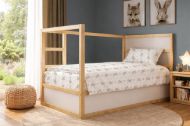 Σεντόνια Εμπριμέ Σετ 3 τεμ kids Newborn Bear 717 160x240 White-Grey 100% Cotton