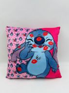 Βελούδινο Μαξιλάρι Disney Home Stitch 610 38X38 Pink-Fuchsia 100% Velboa