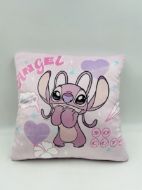 Βελούδινο Μαξιλάρι Disney Home Stitch & Angel 614 38X38 Baby Pink 100% Velboa